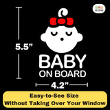 Sleeping Baby Girl - Baby on Board Sticker Decal Safety Caution Sign for Car Windows