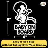 Peeing Boy Baby on Board Sticker - Funny Cute Safety Caution Decal Sign for Cars Windows and Bumpers