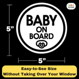 Baby Pacifier - Baby on Board Sticker Decal Safety Caution Sign for Car Windows