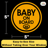 Baby Pacifier - Baby on Board Magnet Decal Safety Caution Sign for Car Windows