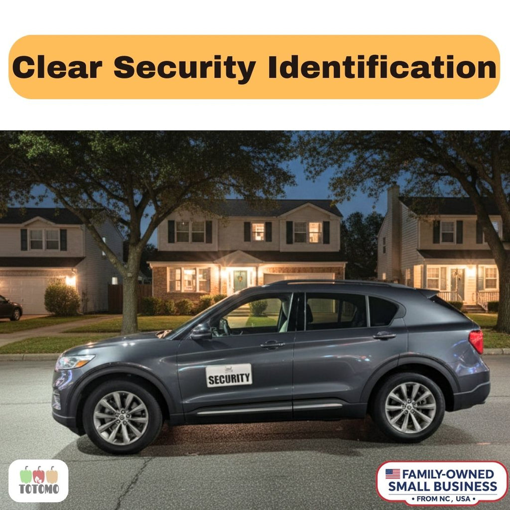 Reflective Security Vehicle Magnets, White, 4-Pack
