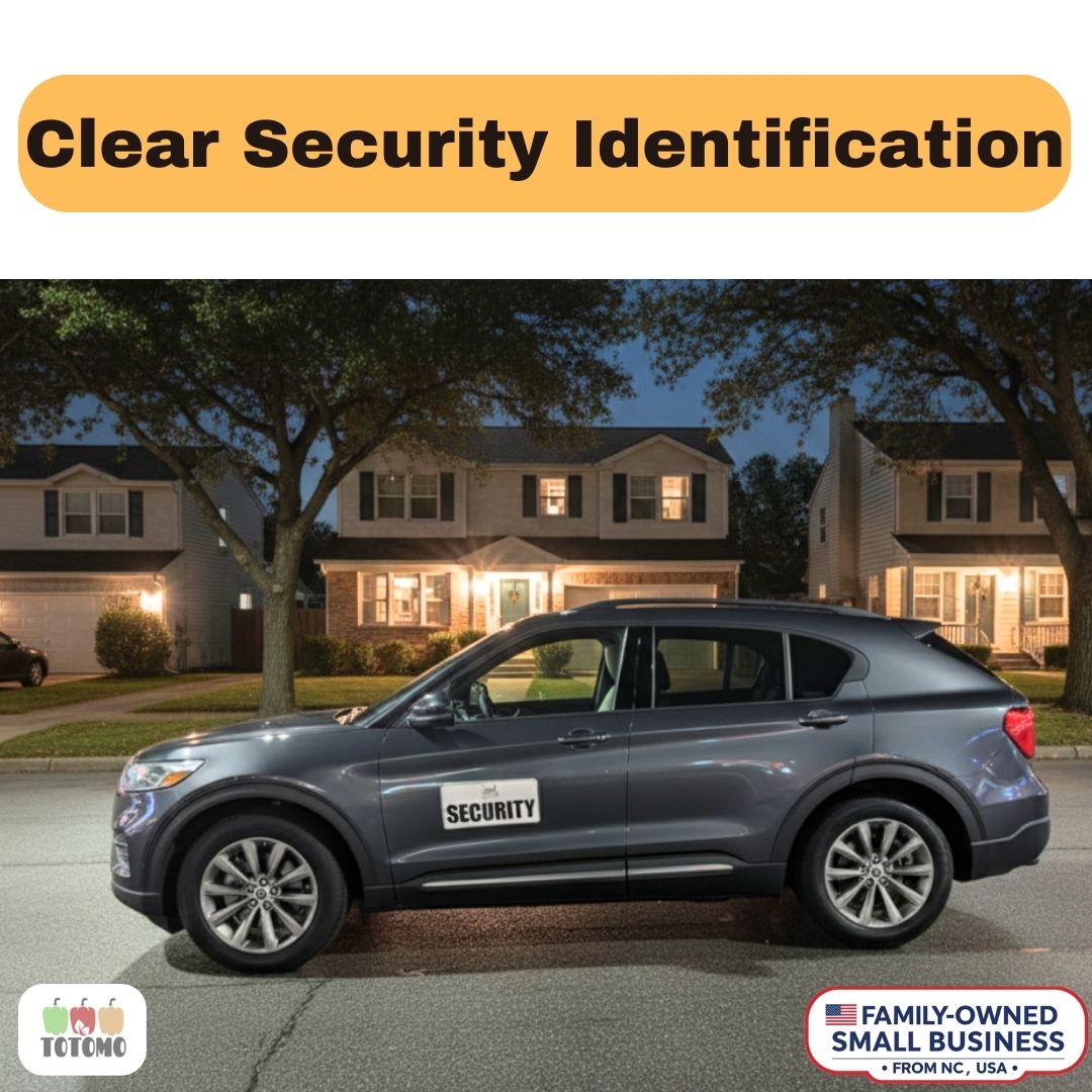 Reflective Security Vehicle Magnets, White, 4-Pack