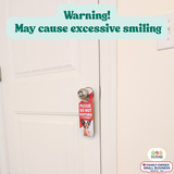 Do Not Disturb Door Knob Hanger Sign, Cute Dog Pet Design, Away / at Lunch / Please Knock, 3.5" x 9"