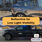 Reflective Security Vehicle Magnets, Black, 4-Pack