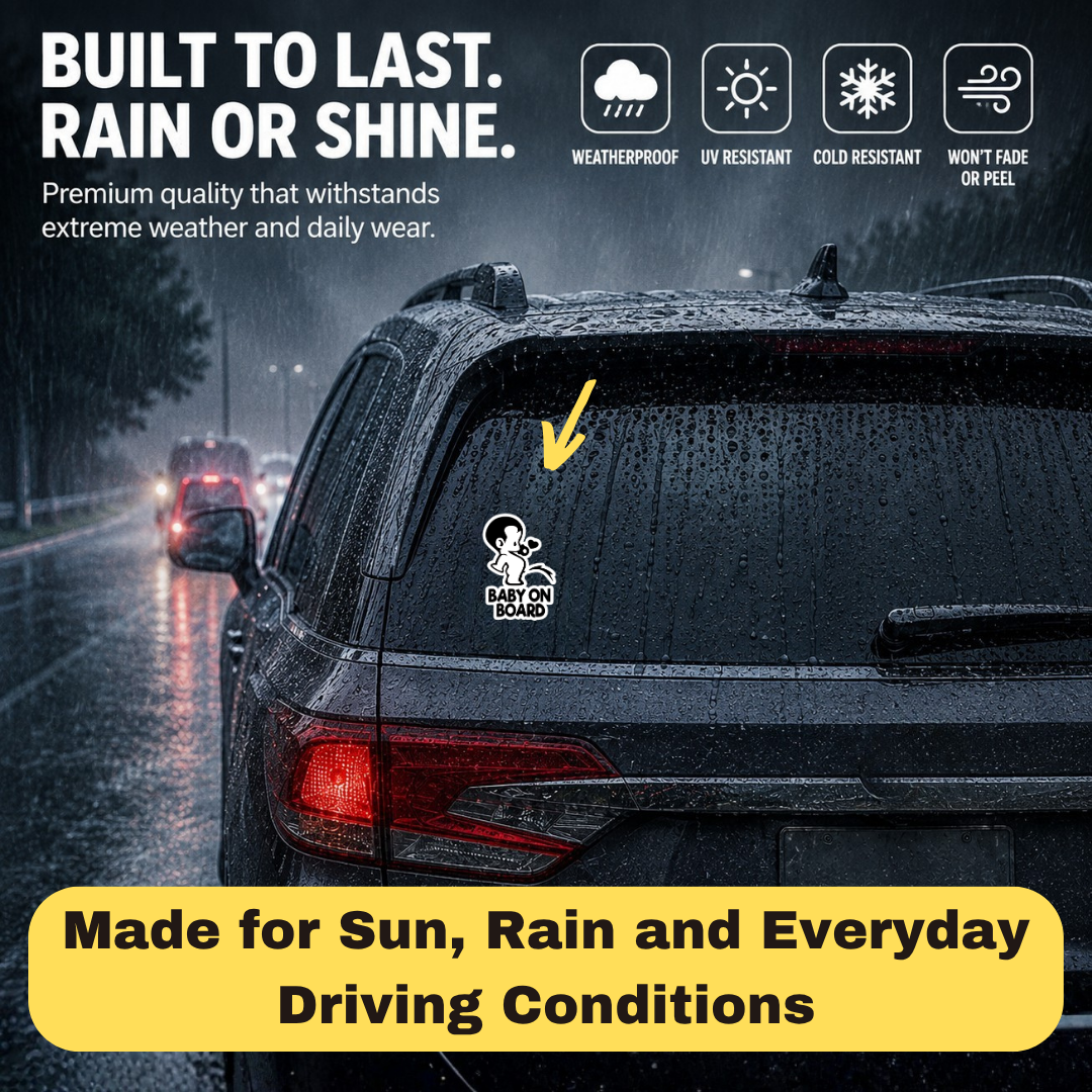 Baby on Board Car Sticker, Peeing Boy Design