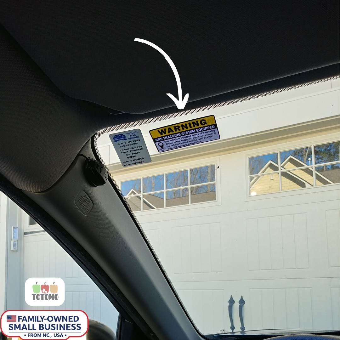 GPS Tracking Warning Stickers, 8-Pack