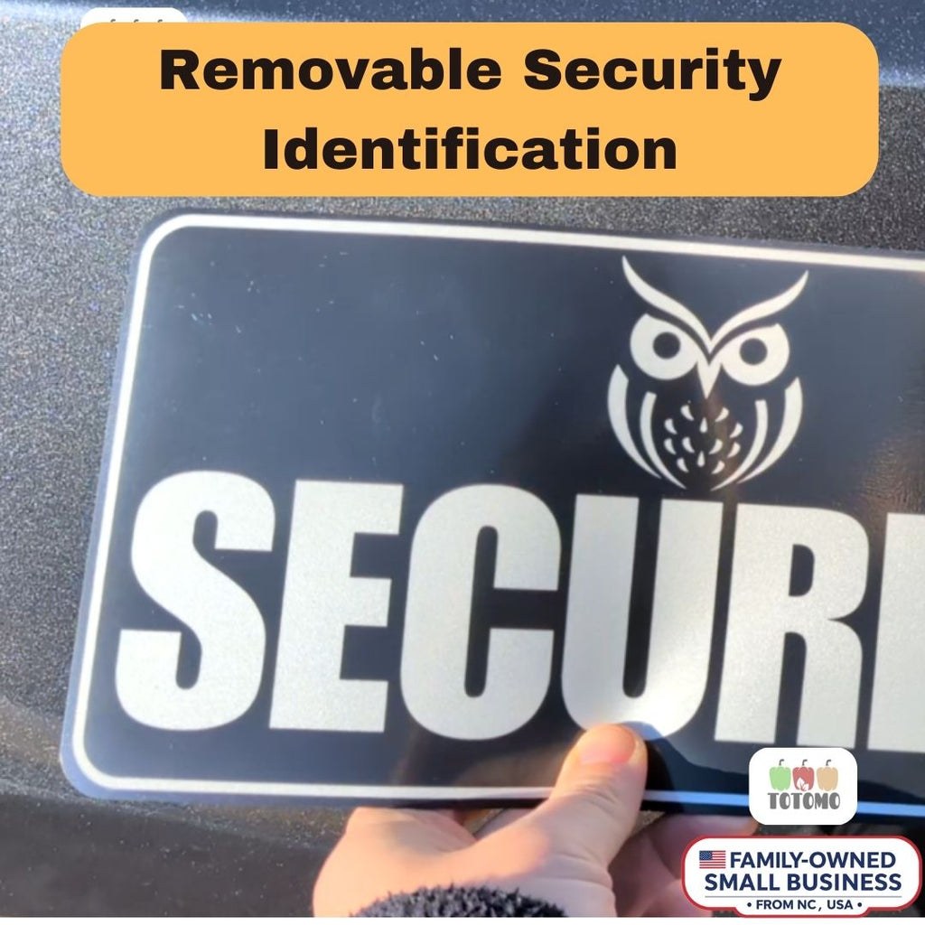 Reflective Security Vehicle Magnets, Black, 4-Pack