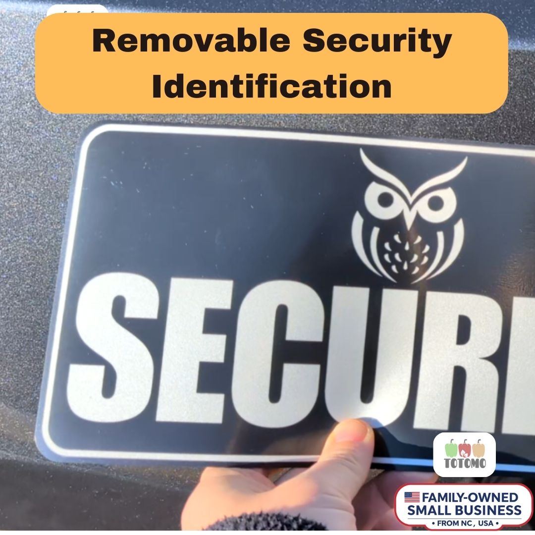 Reflective Security Vehicle Magnets, Black, 4-Pack