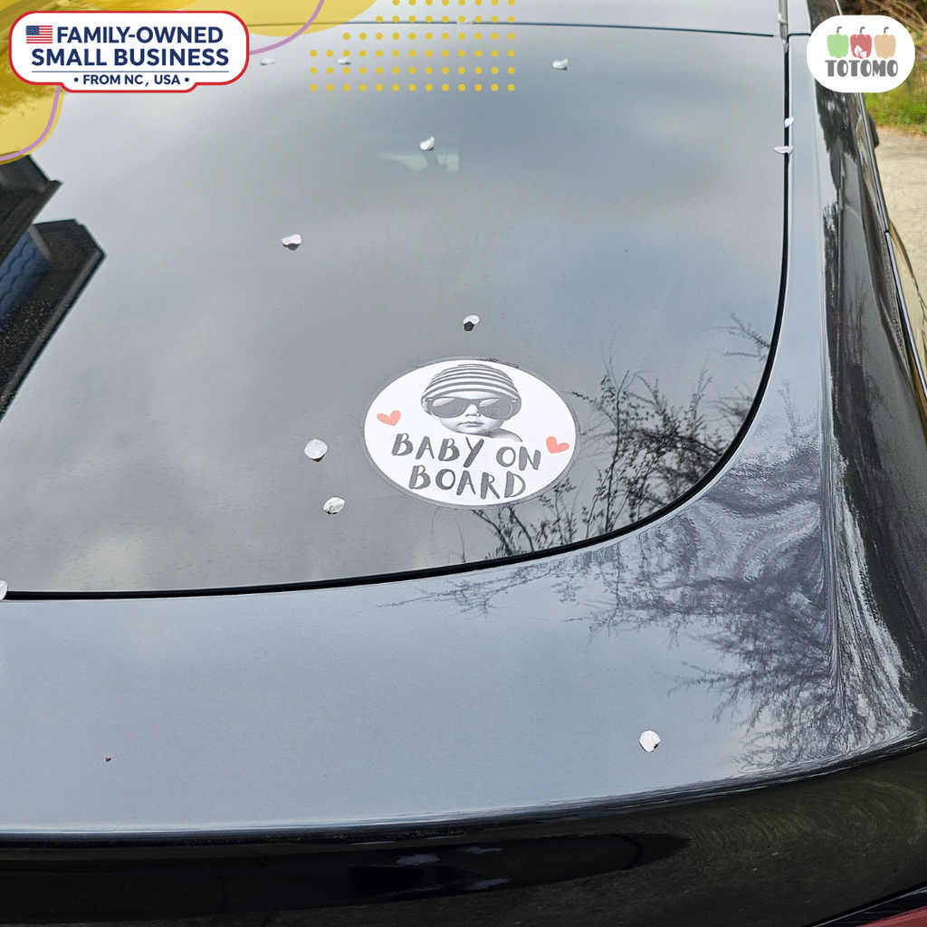 Baby on Board Sticker Set, Sunglasses Baby, 2-Pack