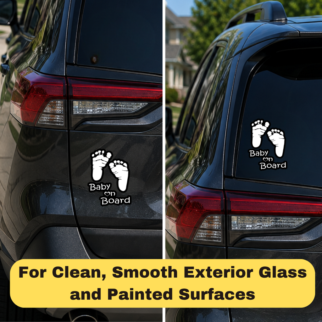 Baby on Board Car Sticker, Baby Footprint Design