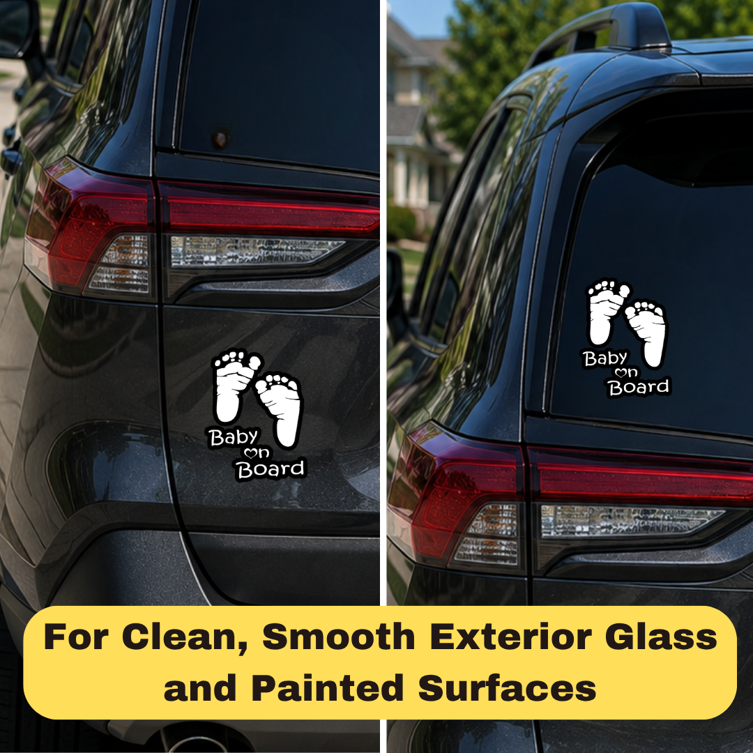 Baby on Board Car Sticker, Baby Footprint Design