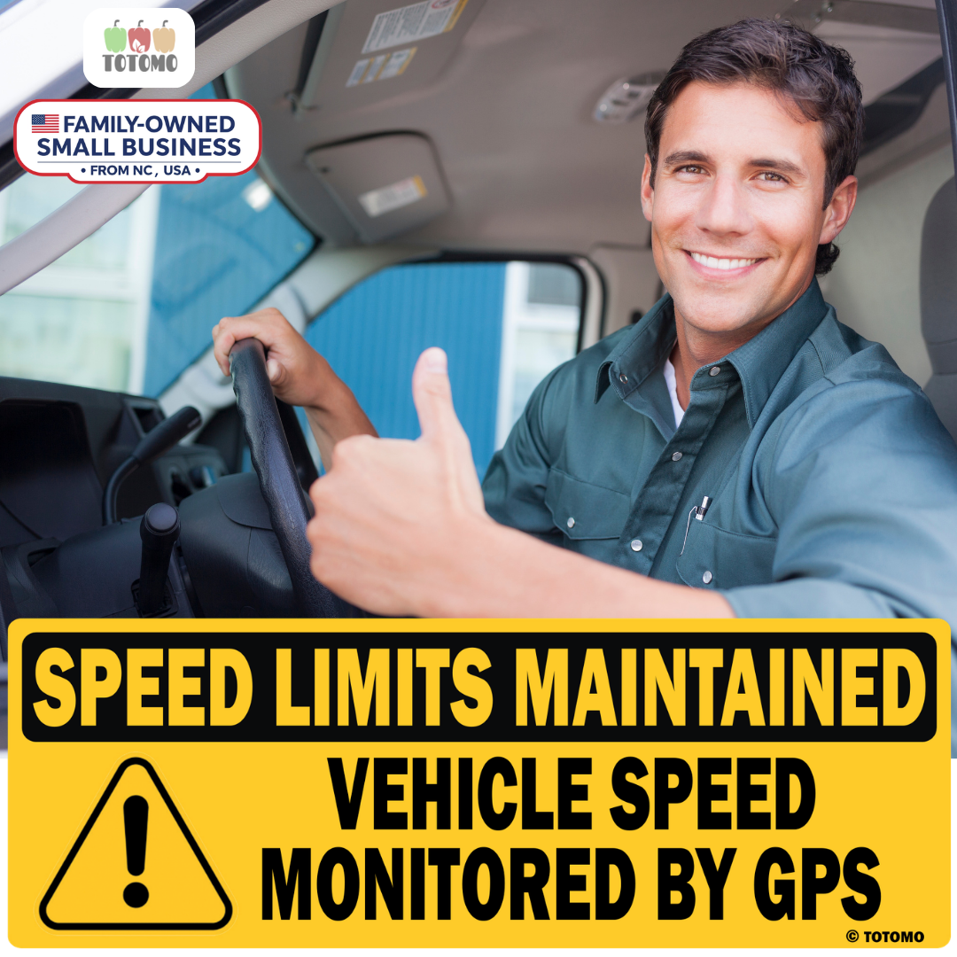 TOTOMO driver beside the printed GPS speed monitored message