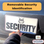 Reflective Security Vehicle Magnets, White, 4-Pack