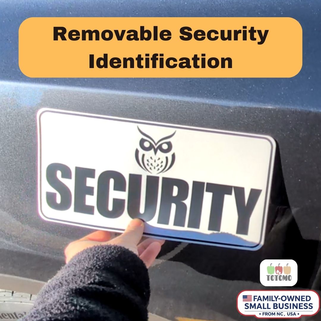 Reflective Security Vehicle Magnets, White, 4-Pack