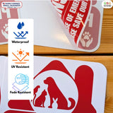 TOTOMO Dog Cat Pets Inside Emergency Alert Stickers, Personalized Pet Photo Window Decals, 4-Pack