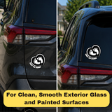 Footprint in Heart Baby on Board Sticker - Funny Cute Safety Caution Decal Sign for Cars Windows and Bumpers