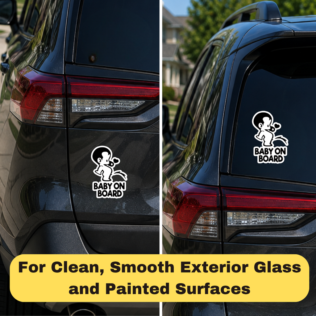 Baby on Board Car Sticker, Peeing Boy Design