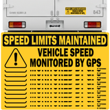 Vehicle Speed is monitored by GPS Speed limits are maintained Sign - Black