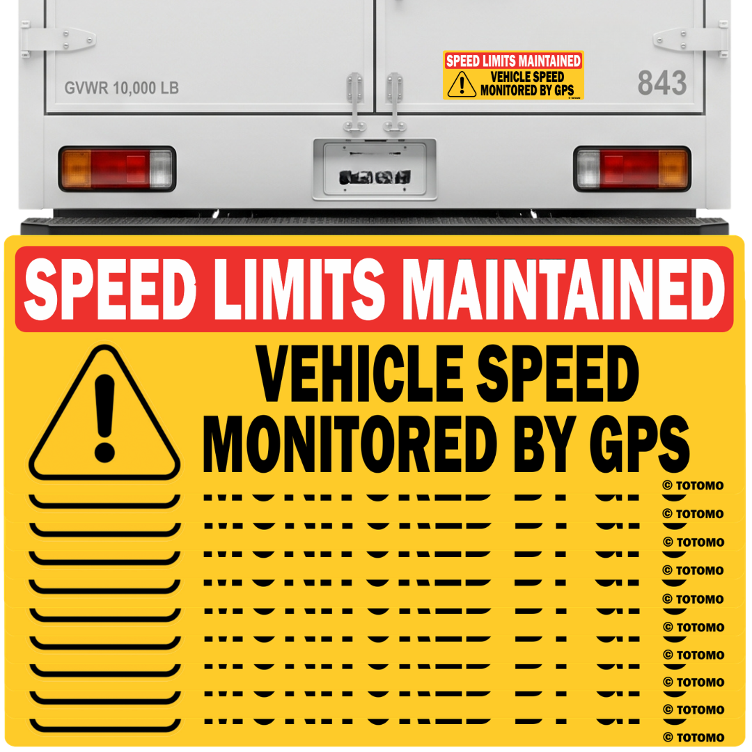 GPS Speed Monitored Reflective Vehicle Signs, Red