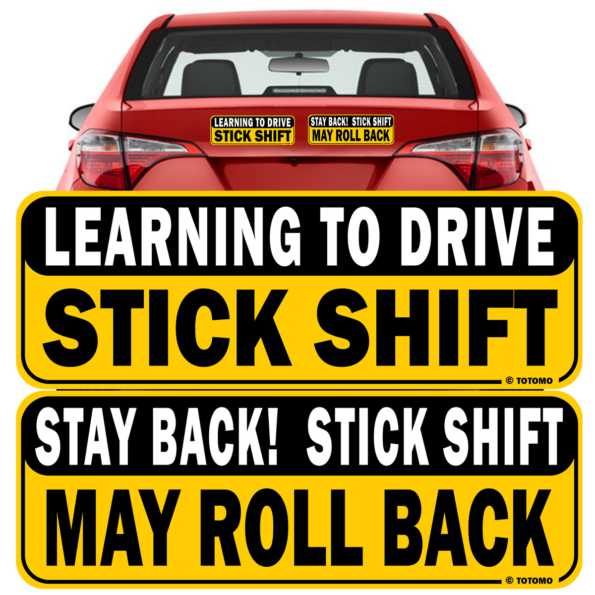 Learning Stick Shift Car Magnets, Stay Back, 2-Pack
