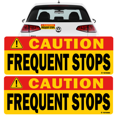 Caution Frequent Stops Reflective Vehicle Signs, Red