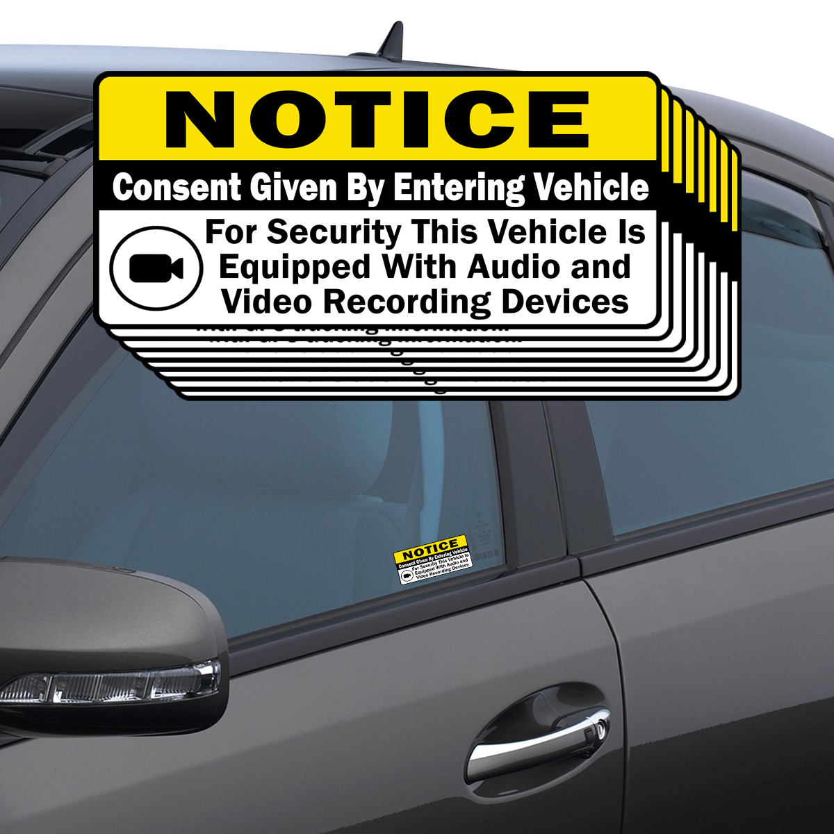 Audio and Video Recording Notice Stickers, 8-Pack