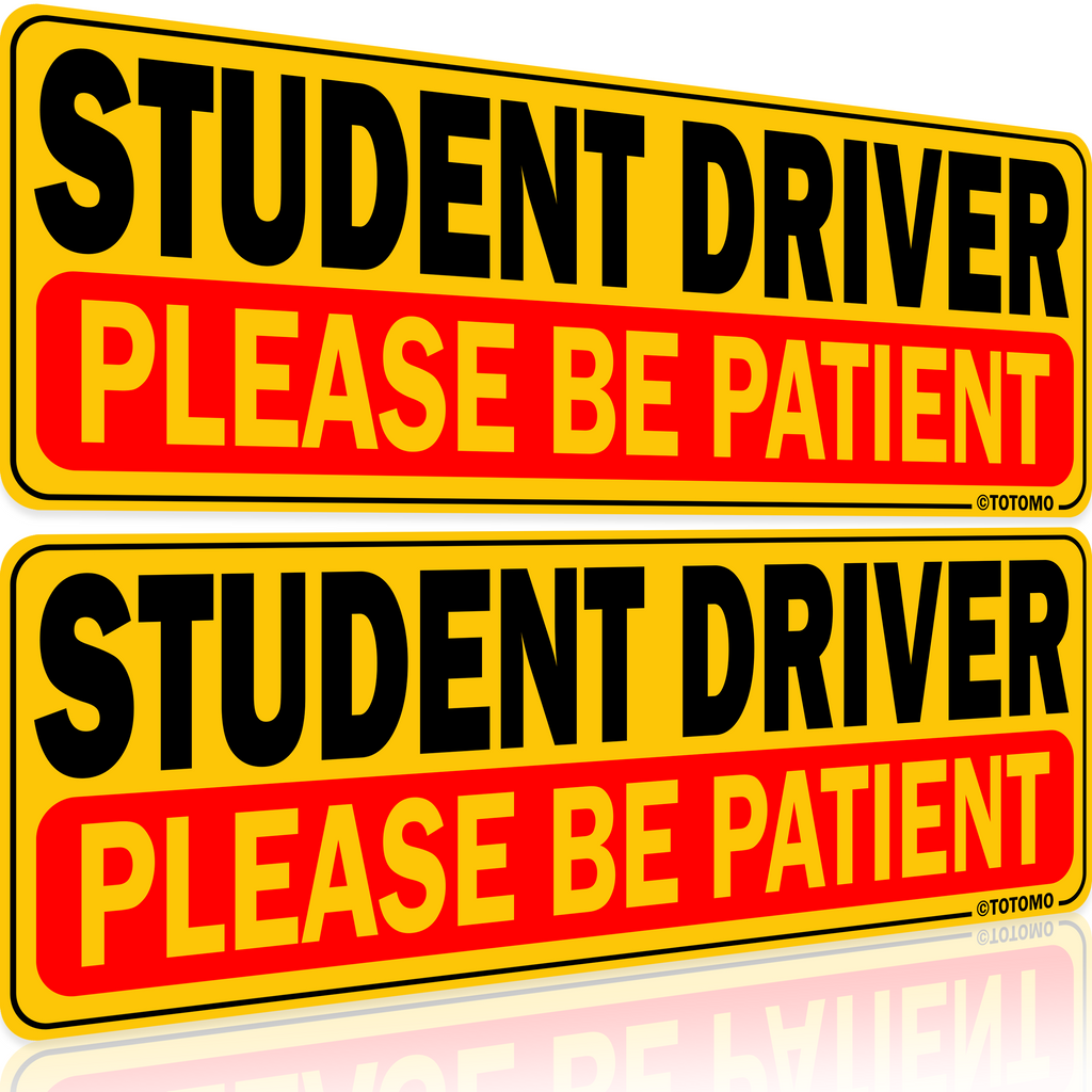 Reflective Student Driver Magnets, 10 x 3.5 Inches, 2-Pack