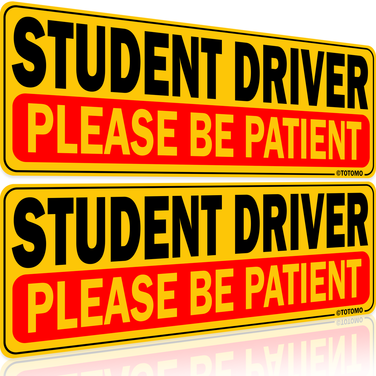 Reflective Student Driver Magnets, 10 x 3.5 Inches, 2-Pack