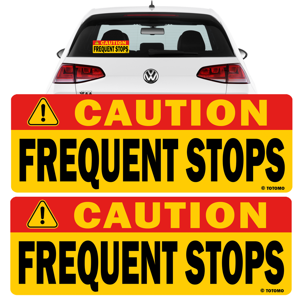 Caution Frequent Stops Reflective Vehicle Signs, Red