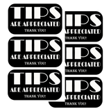 Tips are Appreciated Vinyl Sticker 5" x 2.5" (Pack of 6)