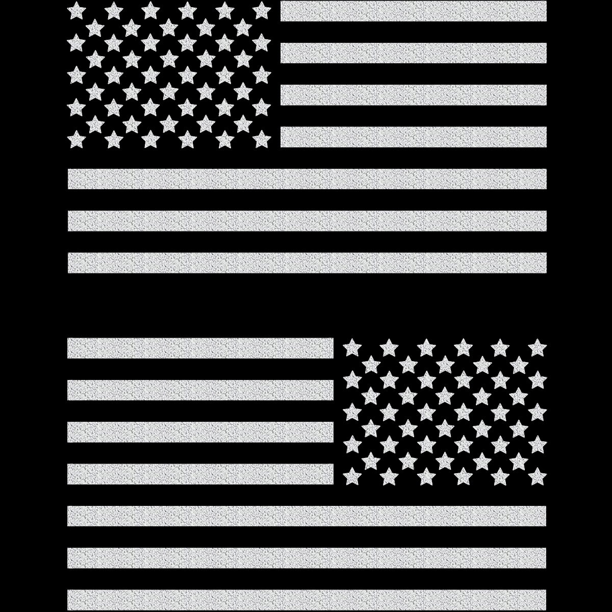 American Flag Vinyl Decals, Reflective Silver, 2-Pack