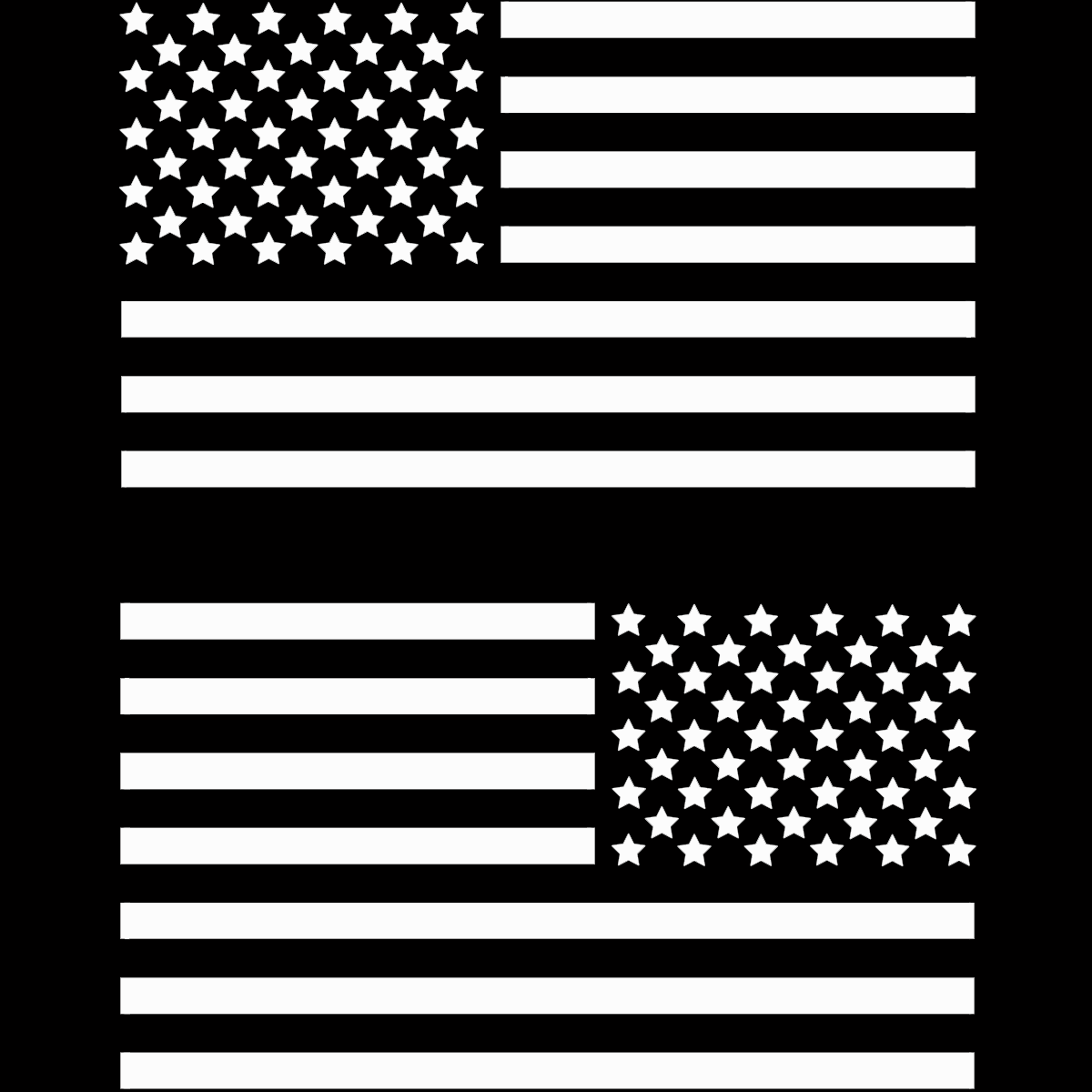 American Flag Vinyl Decals, White, 2-Pack