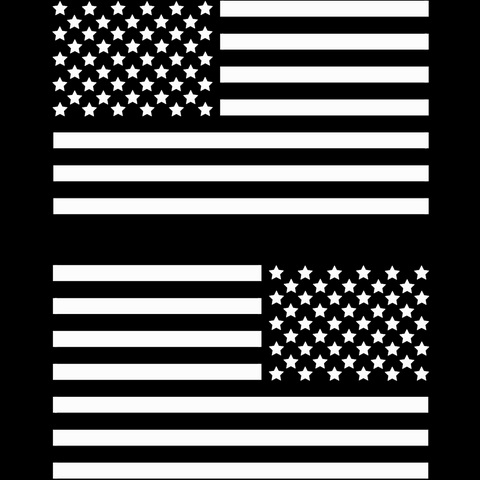American Flag Vinyl Decals, White, 2-Pack