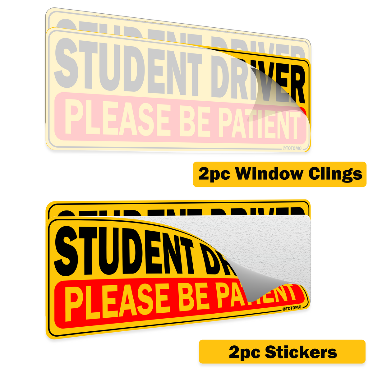Student Driver Stickers and Window Clings, 4-Pack