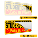 Sticker & Cling Combo - [Student Driver] (4pk) - Design#3