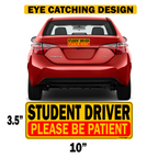 Reflective Student Driver Magnets, 10 x 3.5 Inches, 2-Pack