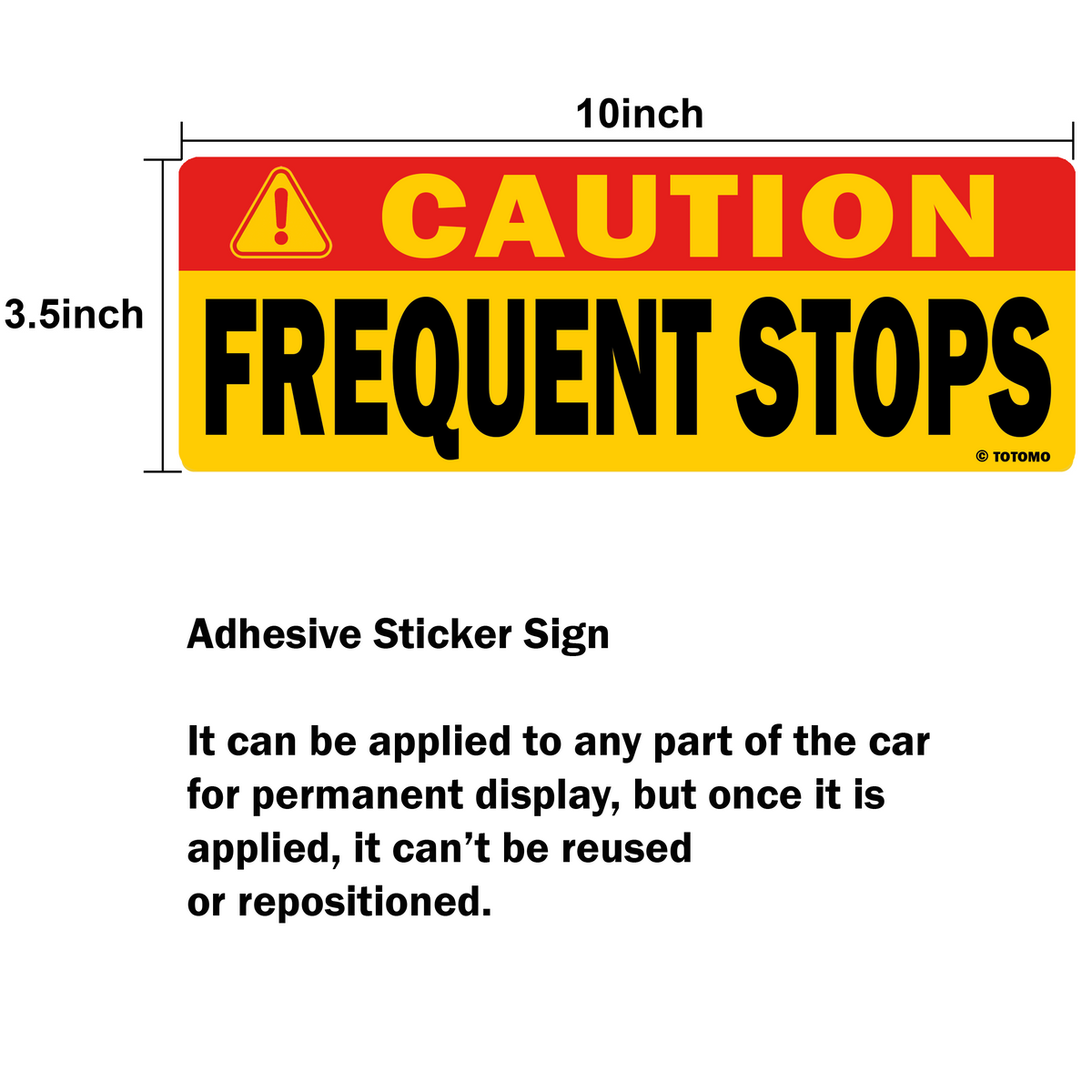 Caution Frequent Stops Reflective Vehicle Signs, Red