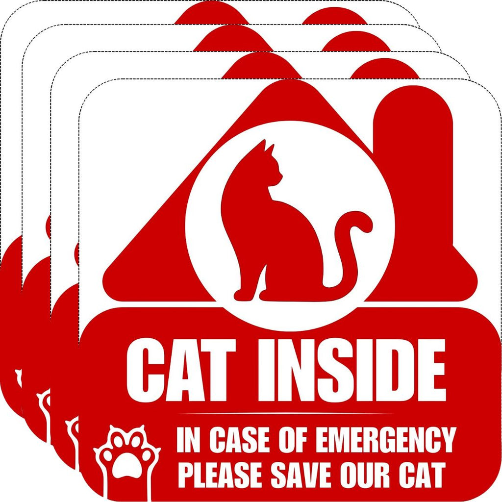 TOTOMO Dog Cat Pets Inside Emergency Alert Stickers, Personalized Pet Photo Window Decals, 4-Pack