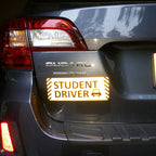 Reflective Student Driver Car Magnets, 10 x 4 Inches, 4-Pack