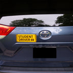 Reflective Student Driver Car Magnets, 10 x 4 Inches, 2-Pack