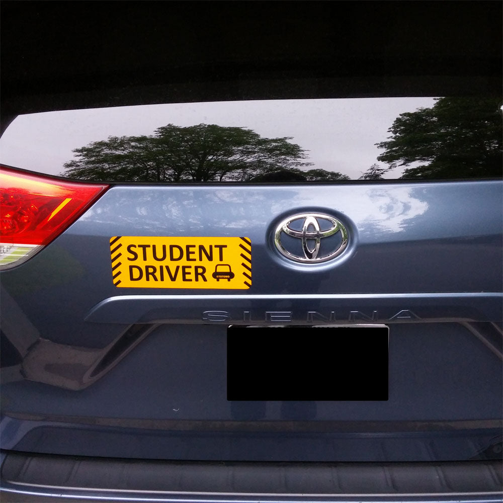 Reflective Student Driver Car Magnets, 10 x 4 Inches, 3-Pack