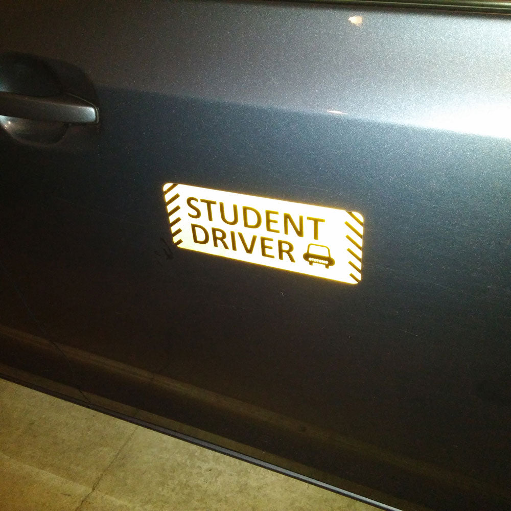 Reflective Student Driver Car Magnets, 10 x 4 Inches, 4-Pack