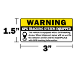 (Set of 8) Anti-Theft Car Vehicle Stickers with GPS Tracking Warning - 3" x 1.5" Self Adhesive Sign (4pc Front Adhesive + 4pc Back Adhesive Stickers)