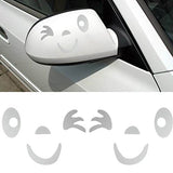 Smile Face Design 3D Decoration Sticker Car Decal Sticker - Silver/White
