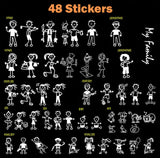 48 Stick Figures Full Collection Package My Family Car Window Decal Stickers