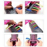 TOTOMO Unisize(20pc) No-Tie Shoe Laces Elastic Silicone Shoelaces for Kids & Adults