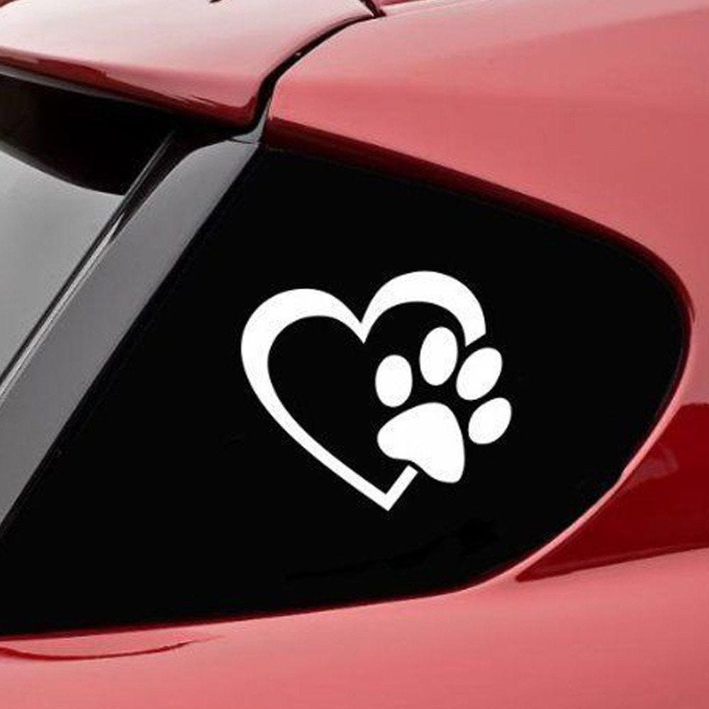 Love DOG PAW Pattern Car Styling Window Decal Sticker