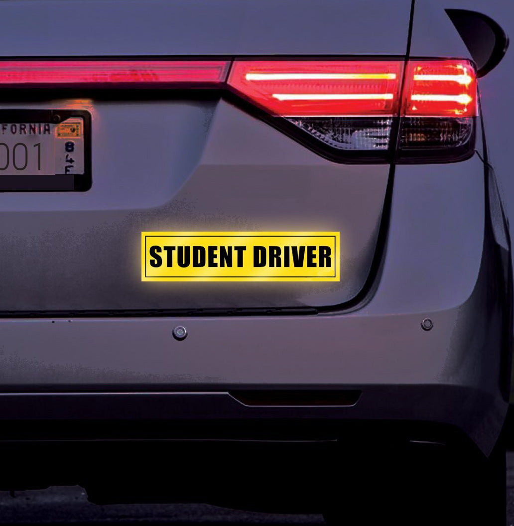 Reflective Student Driver Car Magnets, 12 x 3 Inches, 1-Pack