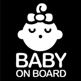 Sleeping Baby Girl - Baby on Board Sticker Decal Safety Caution Sign for Car Windows