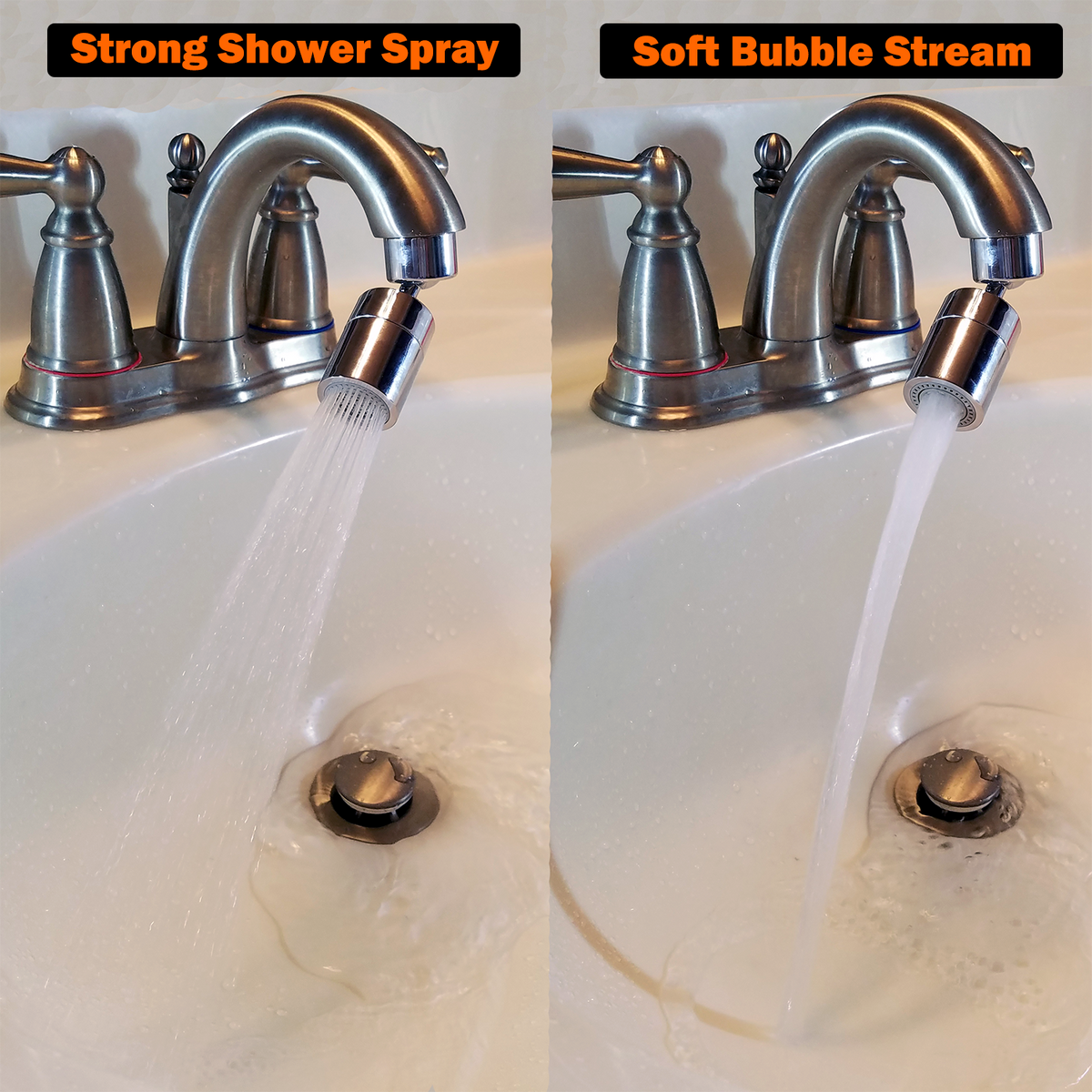 Swivel Faucet Aerator, Chrome, 40° Angle